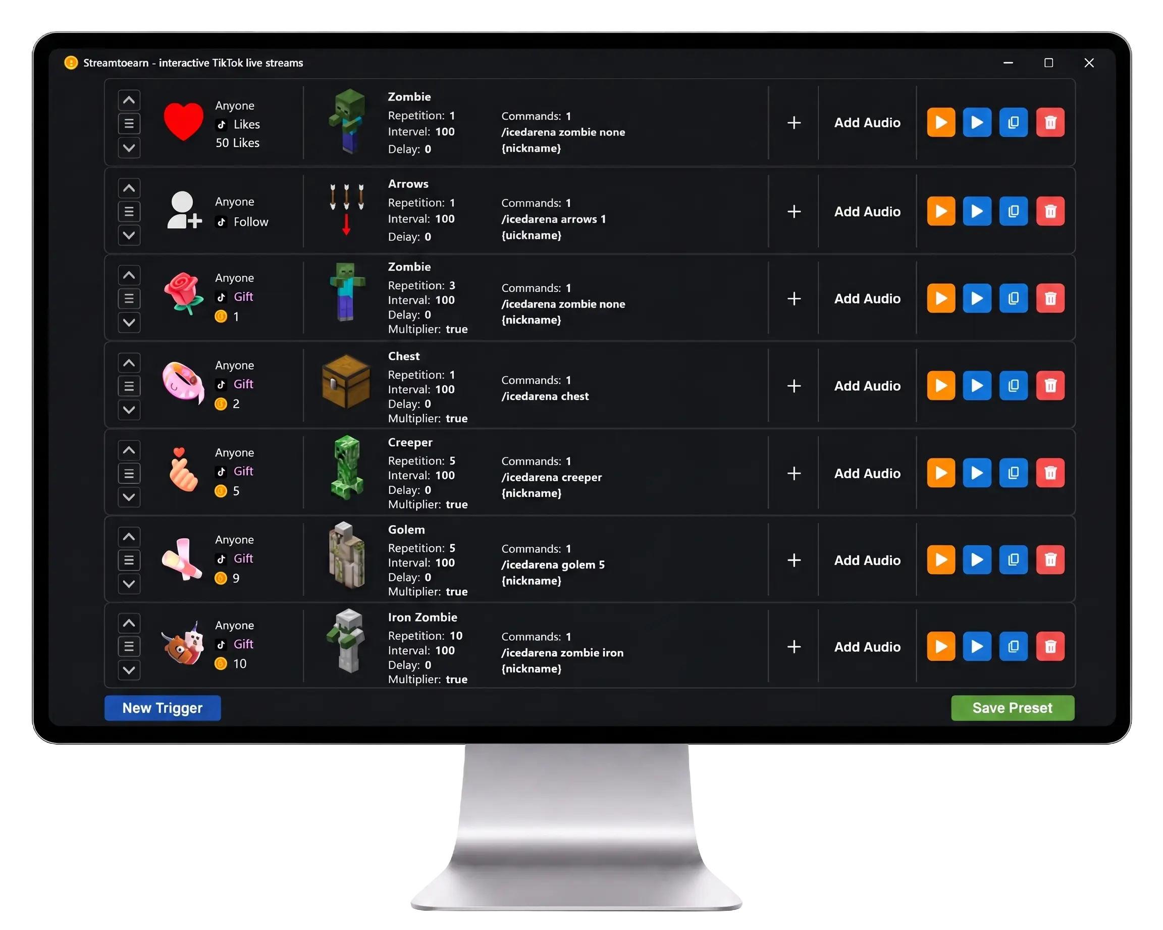 Preset editor mockup